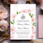 Witte Waterverf Botanische Islamitische Moslim Bru Kaart