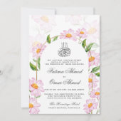 Witte Waterverf Botanische Islamitische Moslim Bru Kaart (Voorkant)