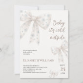 Witte Waterverf Bow Baby shower Kaart (Voorkant)