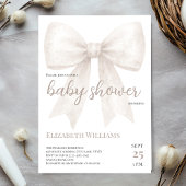 Witte Waterverf Bow Baby shower minimalistisch Kaart