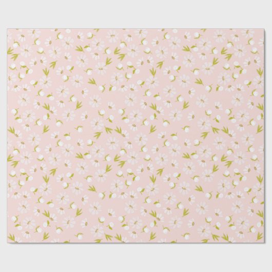 Witte Waterverf Dagen op roze Cadeaupapier (Vlak)