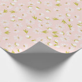 Witte Waterverf Dagen op roze Cadeaupapier (Hoek)