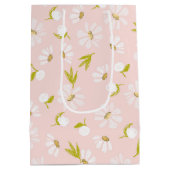 Witte Waterverf Dagen op roze Medium Cadeauzakje (Achterkant)