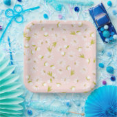 Witte Waterverf Dagen op roze Papieren Bordje (Feest)