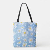 Witte Waterverf Daisies Tote Bag (Achterkant)