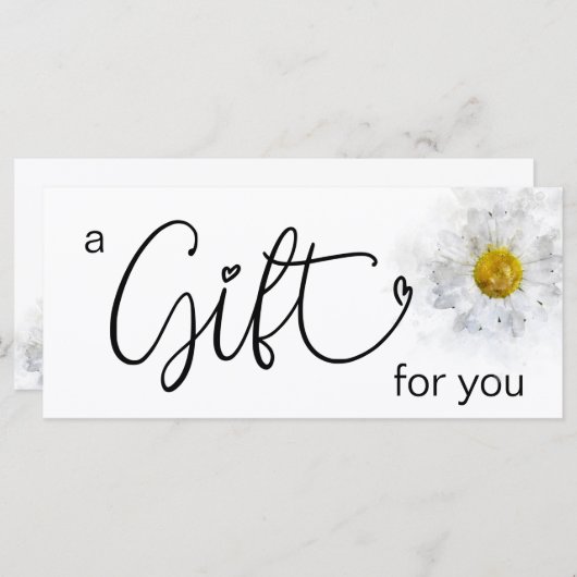 *~* Witte Waterverf Daisy Heart Minimalist Girly (Voorkant / Achterkant)