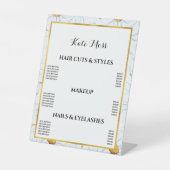 Witte Waterverf Daisy Pattern Reclamebord Met Voetstuk (Voorkant)