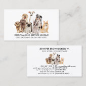 Witte Waterverf Dogs Groomer Pet Sitter Visitekaartje (Voorkant / Achterkant)