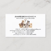 Witte Waterverf Dogs Groomer Pet Sitter Visitekaartje (Achterkant)