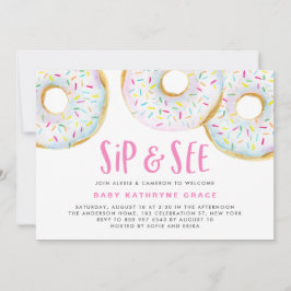 Witte Waterverf Donuts Sprinkles Sip en See Kaart