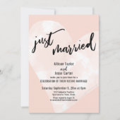 Witte Waterverf Hart Net Getrouwd op Blush Kaart (Voorkant)
