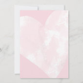 Witte Waterverf Hart op Roze Save the Date Kaart (Achterkant)