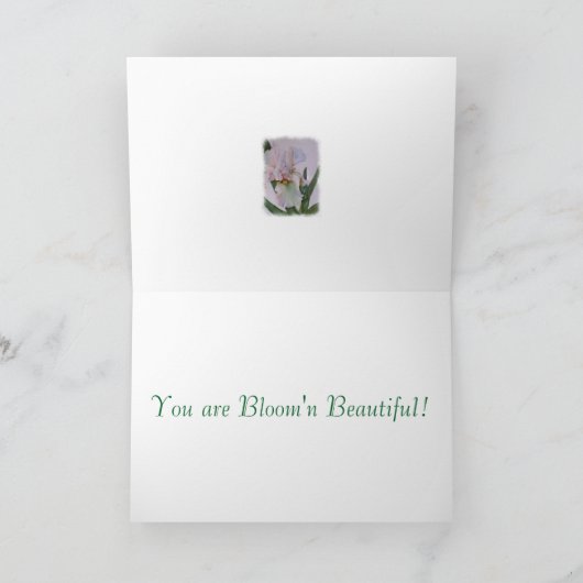 WITTE WATERVERF IRIS, DANK JE KAART (Binnen)