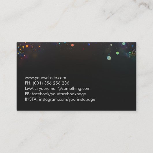 Witte Waterverf - Kleurrijke bladeren Visitekaartje (Achterkant)