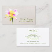 Witte Waterverf Lotus Holistic NaturalHealth Spa Visitekaartje (Voorkant / Achterkant)
