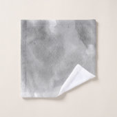 Witte waterverf met mazelblad, grijs, monogram bad handdoek (Wasdoekje)