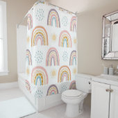 Witte Waterverf met Shower Curtain Douchegordijn (In situ)