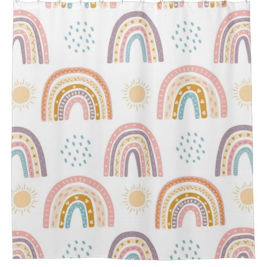 Witte Waterverf met Shower Curtain Douchegordijn (Voorkant)