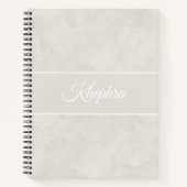 Witte Waterverf Monogram Naam Notitieboek (Voorkant)
