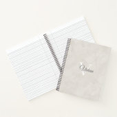 Witte Waterverf Monogram Naam Notitieboek (Binnen)