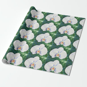 Witte Waterverf orchidee Cadeaupapier