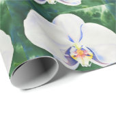 Witte Waterverf orchidee Cadeaupapier (Rol Hoek)