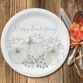 Witte Waterverf pompoenen Thanksgiving Papieren Bordje