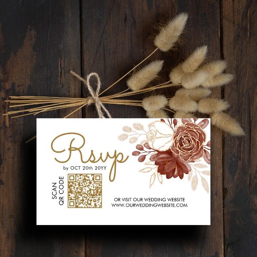 Witte Waterverf QR RSVP islamitische bruiloft webs Informatiekaartje