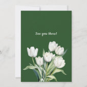 Witte Waterverf Tulpen Verjaardagsfeestje Uitnodig Kaart (Achterkant)
