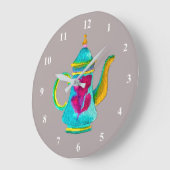 Witte waterverf Turkse theepot Grote Klok (Hoek)