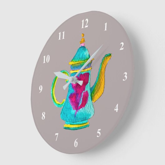 Witte waterverf Turkse theepot Grote Klok (Hoek)