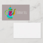 Witte waterverf Turkse theepot Notitiekaartje (Voorkant / Achterkant)