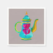 Witte waterverf Turkse theepot Servet (Voorkant)