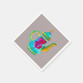 Witte waterverf Turkse theepot Servet (Hoek)