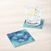 Witte Waterverf van de Blauwe Oceaan Kartonnen Onderzetters (Insitu)