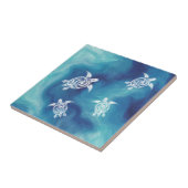 Witte Waterverf van de Blauwe Oceaan Kustkust Tegeltje (Zijkant)