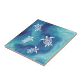 Witte Waterverf van de Blauwe Oceaan Kustkust Tegeltje (Zijkant)