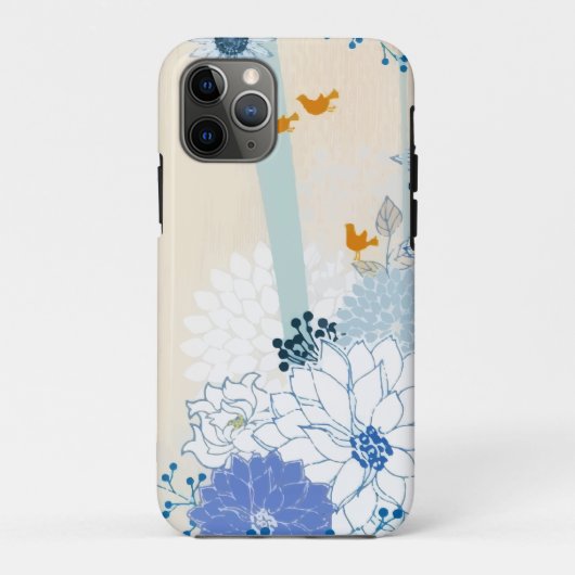 Witte Waterverf van hout Floral Bird Case-Mate iPhone Case (Achterkant)