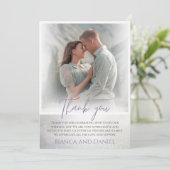 Witte wazige ingelijste foto bruiloft bedankkaart (Staand voorkant)