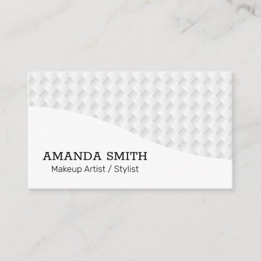 Witte Weave Abstract Patroonachtergrond Visitekaartje (Voorkant)