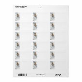 Witte website hond in sneeuw adreslabel etiket (Full Sheet)