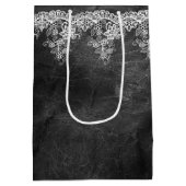 Witte weddenschap op leder medium cadeauzakje (Achterkant)