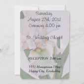 WITTE  WEDINGINVITATIE IRIS KAART (Achterkant)