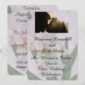 WITTE  WEDINGINVITATIE IRIS KAART (Voorkant / Achterkant)