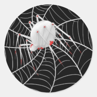 Witte weduwe ronde sticker