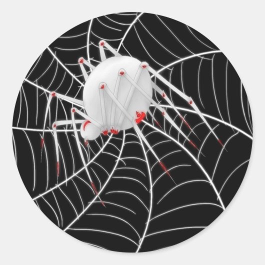 Witte weduwe ronde sticker (Voorkant)