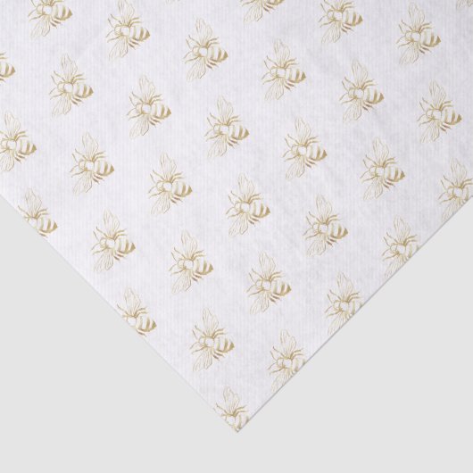Witte weefsels van kleine gouden honingbijen tissuepapier (Detail)