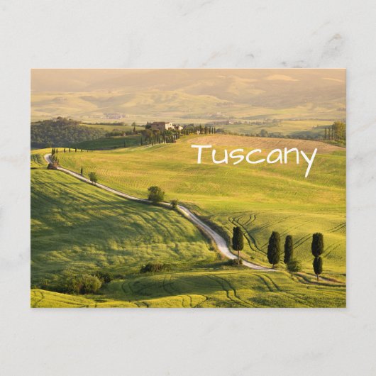 Witte weg in Toscane, briefkaart voor landschapste (Voorkant)