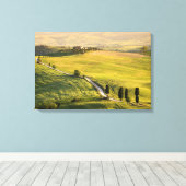 Witte weg in Toscane landschap canvas print (Insitu (Houten vloer))