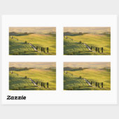 Witte weg in Toscane landschap rechthoek sticker (Vel)